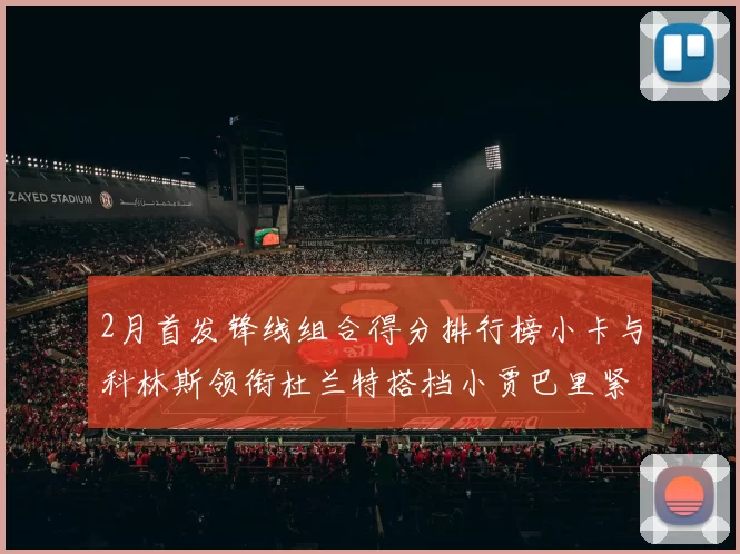 2月首发锋线组合得分排行榜小卡与科林斯领衔杜兰特搭档小贾巴里紧随其后